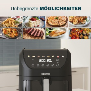 Princess SlimFry Airfryer, capacitate 8L, 2000W, 8 programe, ecran tactil digital, temperatura reglabila, fereastra de vizualizare, oprire automata, poate fi spalat in masina de spalat vase, 182257 - Img 7