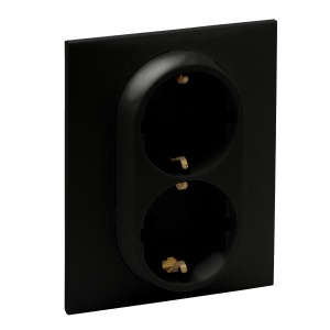 Priza dubla LEGRAND Niloe Step 398210 pentru montaj incastrat 16A culoare antracit - Img 2