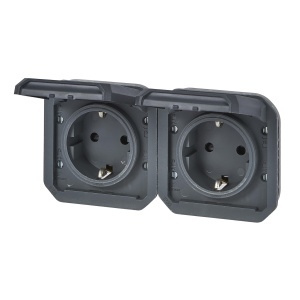 Priza dubla Legrand Plexo New 069879L IP44IP55 Anthracit protectie impotriva umezelii - Img 2