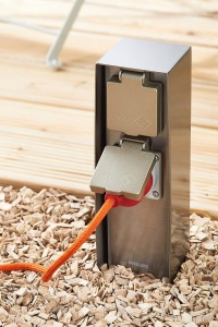 Priza Exterioara Philips Rock, 2 Stecher, Inox, IP44 - Img 2