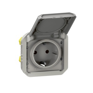 Priza Legrand Plexo New 069570L IP44IP55 16A 250V Gri Capac cu Protectie