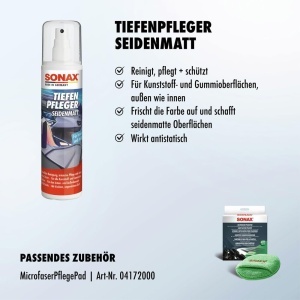 Produse de curatare SONAX TiefenPfleger Seidenmatt 300 ml - Protectie pentru plastic si cauciuc - Img 3