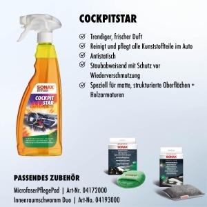 Produse de curatenie SONAX CockpitStar, 750 ml, silicon-free, antistatic - Img 3