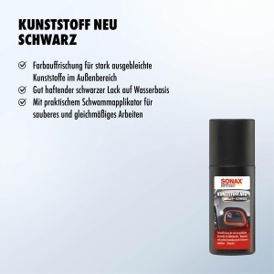 Produse pentru ingrijirea auto SONAX Kunststoff Neu Schwarz, 100 ml, negru - Img 3
