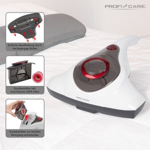 ProfiCare PC-MS 3079 Aspirator pentru saltele si mobilier 300W cu UV alb - Img 6