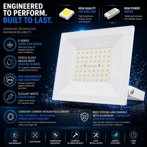Proiector LED V-TAC E-SERIES 50W Alb, 4000 Lumen, IP65 - Img 2