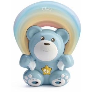 Proiector muzical pentru bebelusi Chicco Regenbogenbar, lumina de noapte, culoare albastra