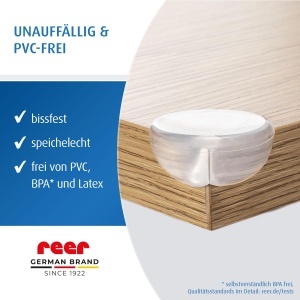 Protectie colturile mobilierului pentru copii reer, transparent, 12 bucati, PVC-free - Img 6