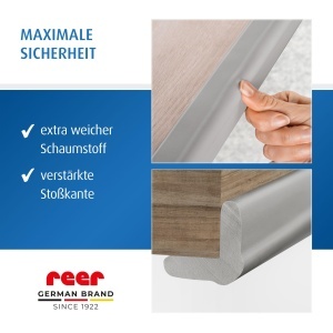 Protectie pentru margini Reer Kantenschutz Soft 2x1m gri spuma moale si rezistenta - Img 5