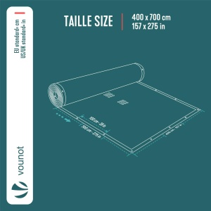 Protectie pentru piscina VOUNOT 4x7m, material PE 160gm, impermeabila, albastra - Img 3