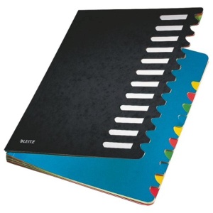 Pultordner Leitz 59120095, A4, 12 Facaturi, Negru, Carton