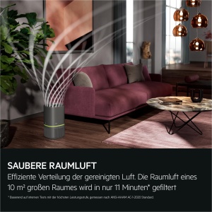 Purificator de aer AEG Pure 5000, 41 m, Culoare Gri inchis - Img 9