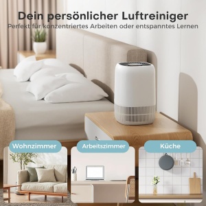 Purificator de aer AROVE cu filtru HEPA H13, 5W, alb, silentios - Img 2