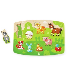 Puzzle copii Hape E1408 Bauernhof tematica ferma piese usor de manevrat