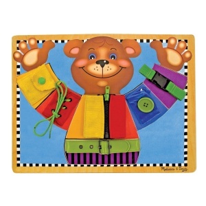 Puzzle educativ Melissa Doug - Ursulet cu abilitati de imbracare, 6 piese, din lemn - Img 6