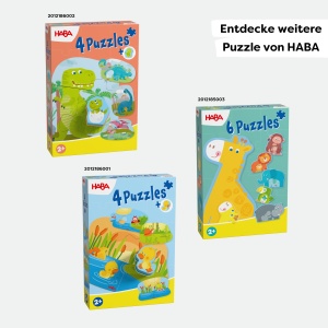 Puzzle-uri HABA 4 - Set cu 4 piese pentru copii de la 2 ani, animale simpatice - Img 8
