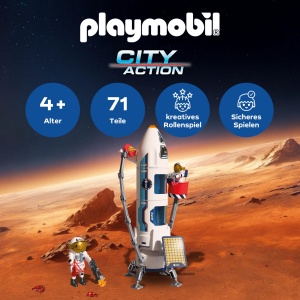 Racheta de cercetare PLAYMOBIL ESA Mars 72011 cu 2 astronauti si rampa de lansare - Img 3