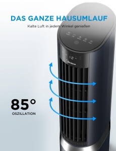 Racitor de aer Midea Sensicool 7L, 2000mh, 6 viteze, alb - Img 9