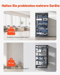 Rack Server VEVOR SPT-504-20A, 20U, 585 mm, cu 4 Posturi, pentru IT si AV - Img 2