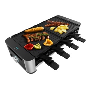 Raclette Cecotec CheeseGrill 16000, 1400 W, 8 persoane, inox negru