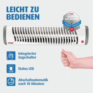 Radiator cu infrarosu reer EasyHeat, 500 W, alb, montare pe perete - Img 8