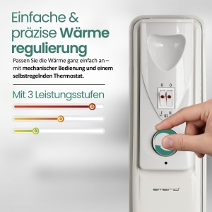 Radiator cu ulei Emerio HO-124421, 1500W, 3 trepte de incalzire, mobil - Img 3