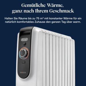 Radiator electric DeLonghi Dragon EasyTronic TRD51025, 2500W, 12 temperaturi, alb - Img 3