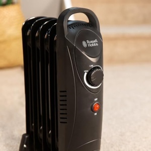Radiator electric portabil Russell Hobbs RHOFR3001, 650 W, 5 lamele, negru - Img 5