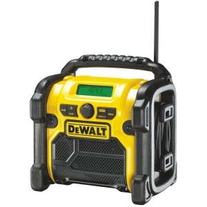Radio de santier DeWalt DCR019-QW, 2 in 1, acumulator si retea, negru-galben