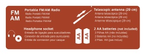 Radio portabil HAEGER cu antena telescopica de 29 cm, LED, intrare pentru casti - Img 6