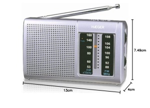 Radio portabil HAEGER GOAL AMFM cu antena telescopica de 32 cm si brat de prindere - Img 5