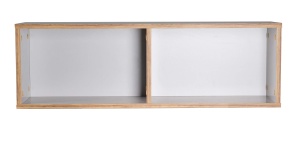 Raft de perete Roba Caro, 90 cm, gri deschis, cu 2 rafturi - Img 2