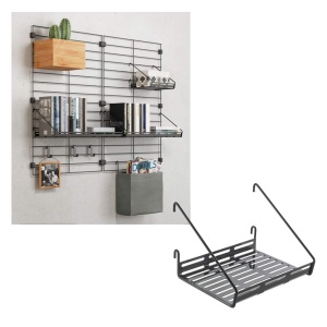 Raft Mural Metaltex Mural Line, negru, 18x15x12cm, din fier - Img 2
