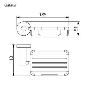 Raft pentru baie GRIFEMA IBIZA-G30102, suport din alama si sticla, cromat - Img 2