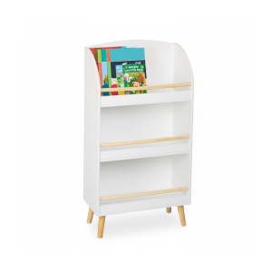 Raft pentru carti copii Relaxdays, 3 rafturi, albnatur, 95,5x50x24 cm - Img 8