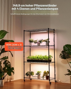 Raft pentru Plante VEVOR 90W, 4 Niveluri, Cu Luminile LED cu Spectru Complet - Img 2