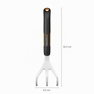 Rake pentru flori Fiskars Xact, 3 zinken, lungime 32,3 cm, culoare negruportocalie - Img 2