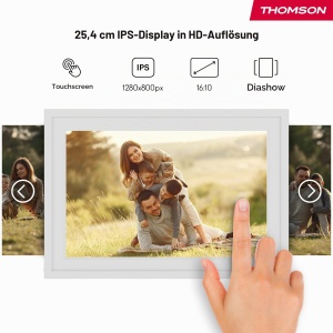 Rama foto digitala Thomson 10 inch, touchscreen HD, 32GB, alba - Img 5