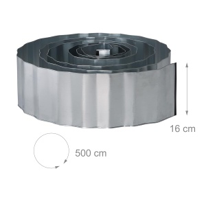 Rasenkante Metalica Flexibila 5m x 16cm, Zincata, Argintie - Img 3