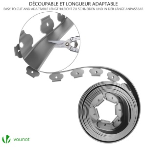 Rasenkante VOUNOT Flexibila din Plastic cu 60 Ancore, 20m, 5cm, Gri - Img 5