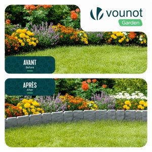 Rasenkante VOUNOT in Steinoptik 10 m, 40 bucati, Hellgrau - Img 7