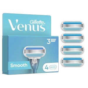 Rasiera pentru femei Gillette Venus Smooth, 4 lame, albastru, pentru piele sensibila