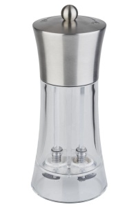 Rasnita 2 in 1 APS pentru sare si piper 19 cm mecanism ceramic design transparent si inox - Img 2