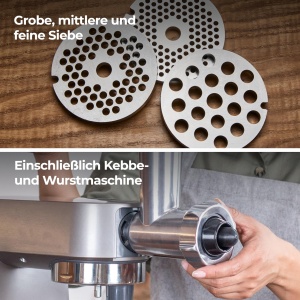 Rasnita de carne Kenwood KAX950ME, inox, 3 discuri, 1.8 kg - Img 5