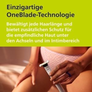 Rasnita Intima Philips OneBlade QP192428, 100 rezistenta la apa, cu 2 lame SkinProtect - Img 2