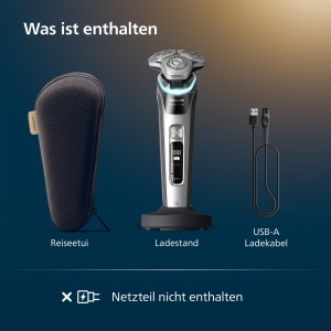 Rasoir electric Philips i9000 Prestige, gri-silver, cu trimmer integrat, tehnologie SkinIQ - Img 7