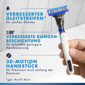 Rasoir Gillette Mach3 Turbo pentru Barbati - 1 Raza, 1 Lama de Schimb, Culoare Gri - Img 6