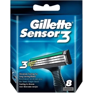 Rasoir Gillette Sensor3 cu 8 lame, Gleitstreifen imbunatatiti pentru confort
