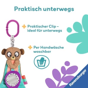 Ravensburger 4852 Schmusetuch Erdmannchen cu Ajutor pentru Dentitie si Clip pentru Carucior - Img 5