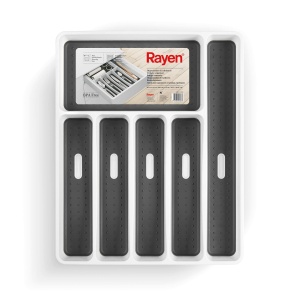 Rayen Organizer Tacamuri 6 Compartimente Alb Antiderapant 40x325x5 cm